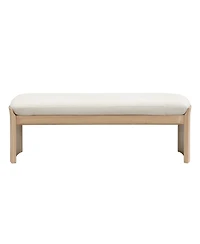 Streamdale Furniture 51.5 Inch Beige Rubber Wood Footstool For Bedroom and Living Room