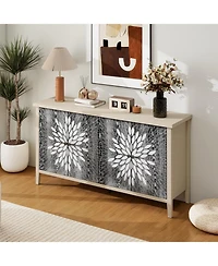 Streamdale Furniture Modern Sideboard Buffet Cabinet with 4 Doors & Adjustable Shelves