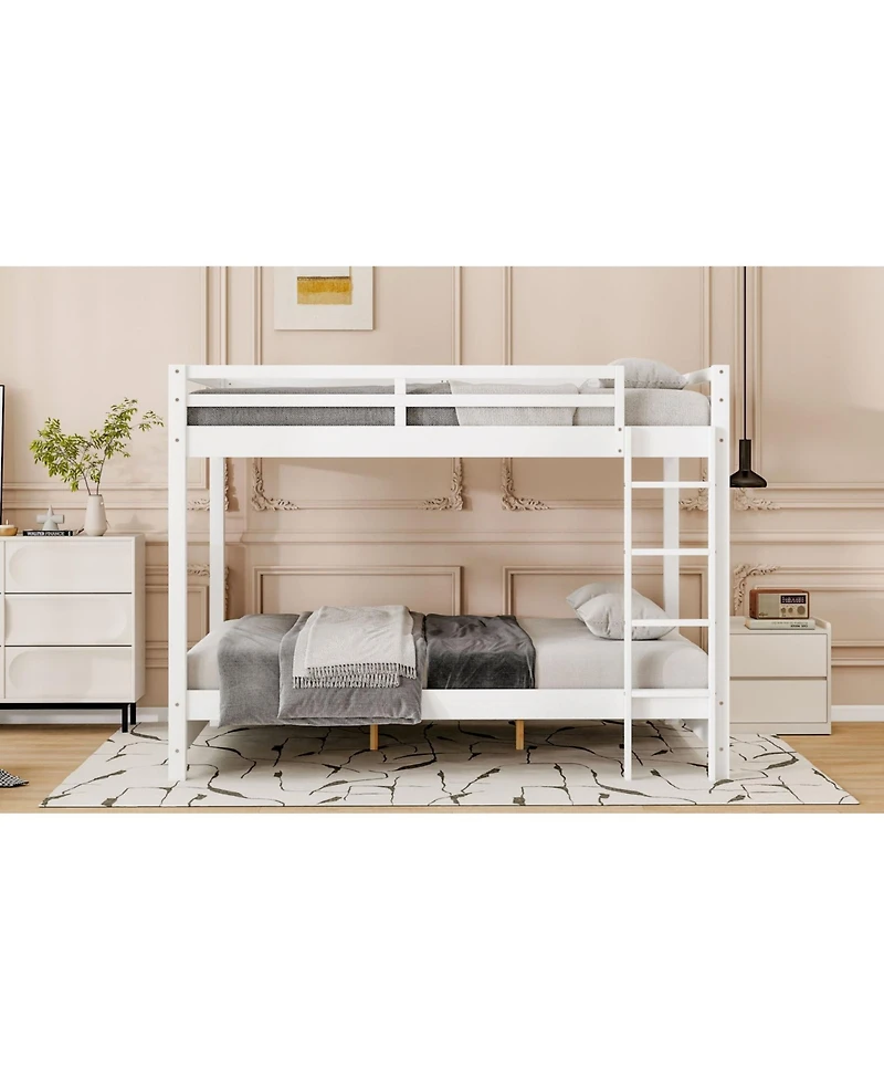 Streamdale Furniture Wood Queen Size Bunk Bed with Ladder