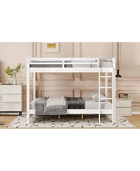Streamdale Furniture Wood Queen Size Bunk Bed with Ladder