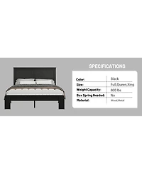Streamdale Furniture King Wood Platform Bed Frame - Noise Free, Easy Assembly, Under Bed Storage