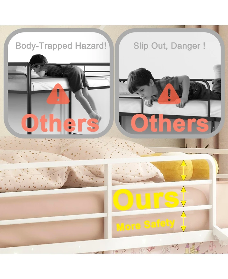 Streamdale Furniture Adam Metal Twin Bunk Bed with Ladder