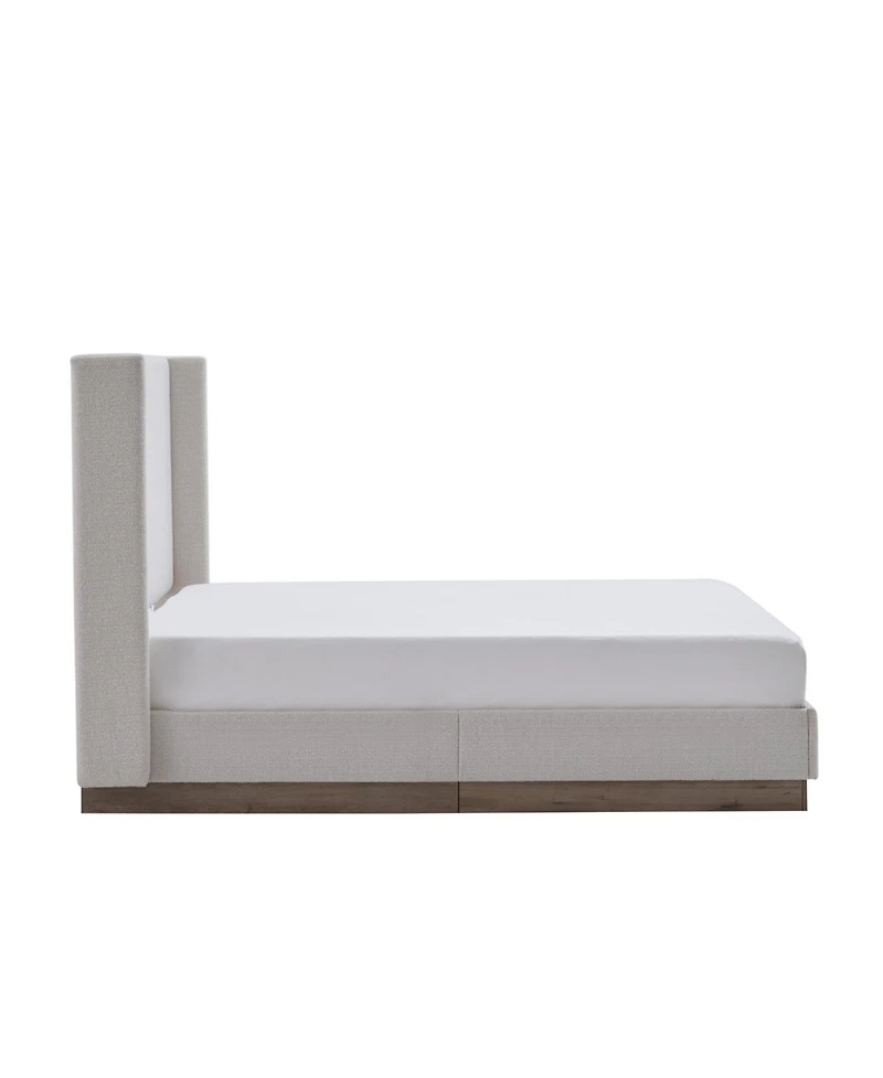 Streamdale Furniture Hosford Cream White Boucle Queen Upholstered Platform Bed