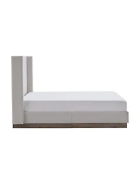 Streamdale Furniture Hosford Cream White Boucle Queen Upholstered Platform Bed