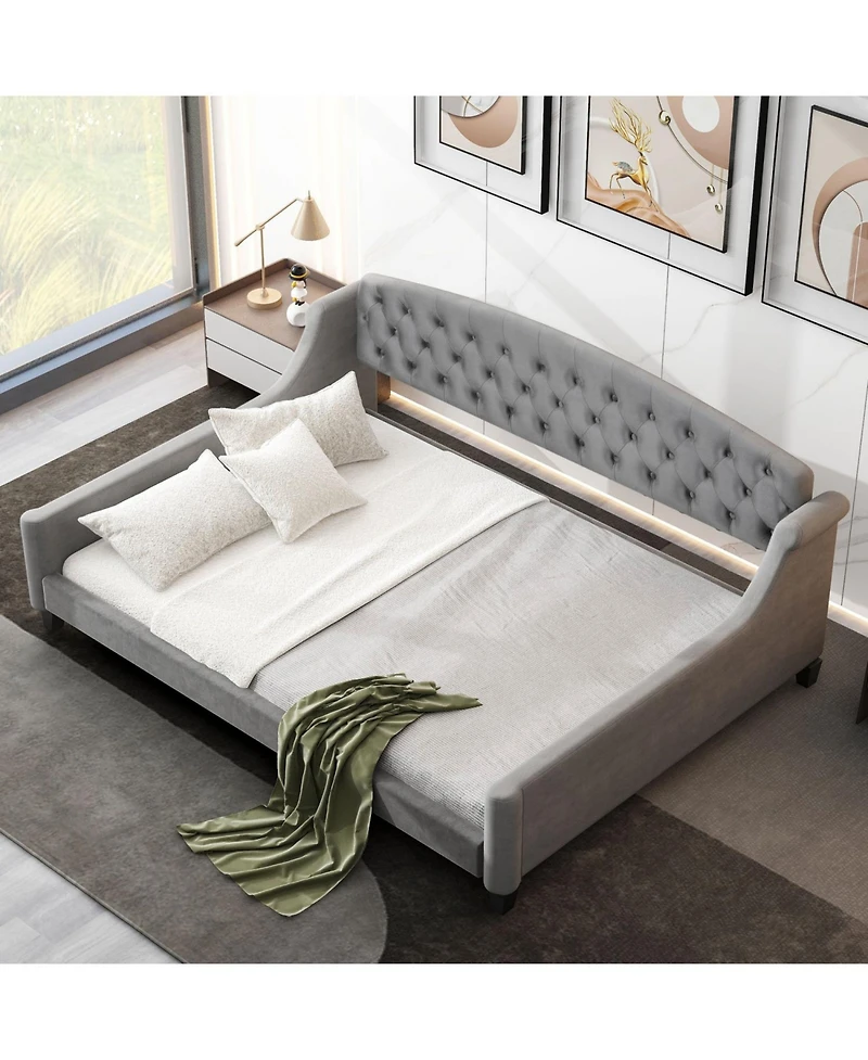 Streamdale Furniture Modern Gray Tufted Button Daybed