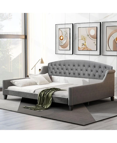 Streamdale Furniture Modern Gray Tufted Button Daybed