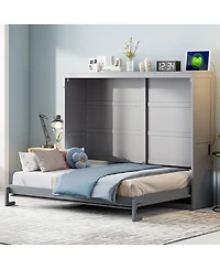 Streamdale Furniture Queen Size Murphy Bed Wall Bed,Gray