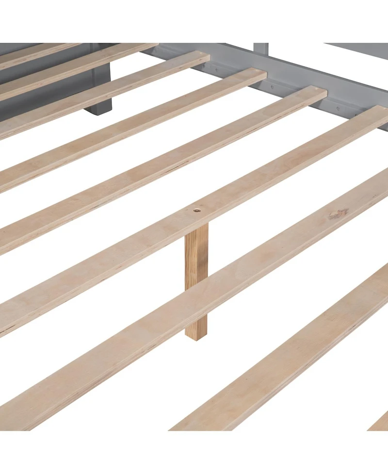 Streamdale Furniture Wooden Full Size House Bed with Drawers & Shelf