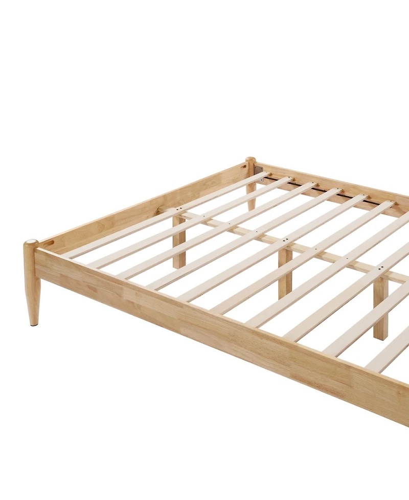 Streamdale Furniture Streamdale Queen Size Solid Wood Bed Frame With Fleece Upholstered Headboard, Ivory