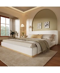 Streamdale Furniture Queen Bed with Solid Wood Frame in Elegant White Finish