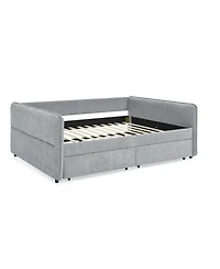 Streamdale Furniture Tufted Daybed with Trundle, Queen, Boucle Fabric
