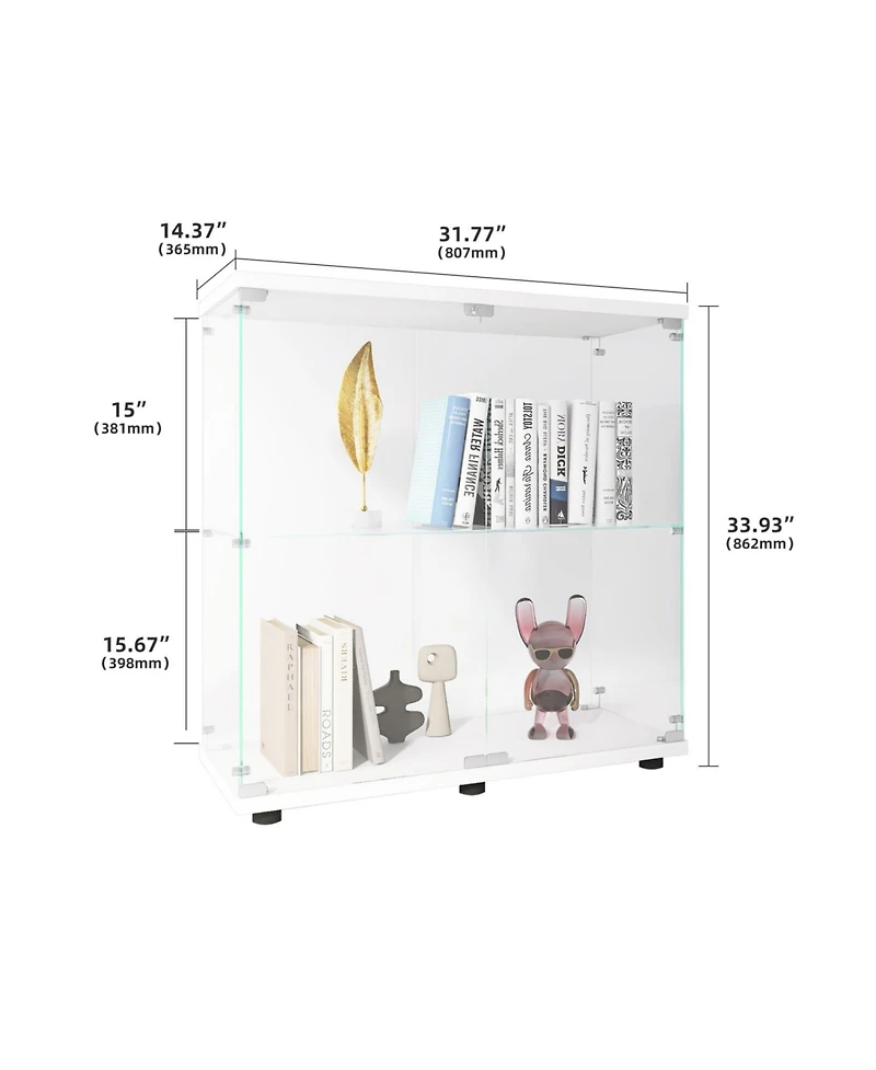 Streamdale Furniture Glass Display Cabinet with Lock & Doors