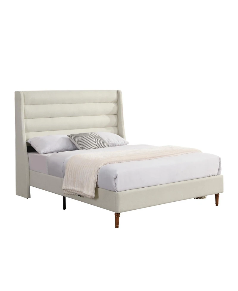 Streamdale Furniture Streamdale Queen Upholstered Platform Bed with Wave Headboard