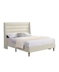 Streamdale Furniture Streamdale Queen Upholstered Platform Bed with Wave Headboard