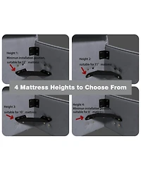 Streamdale Furniture Queen Upholstered Platform Bed, Velvet Headboard, Black