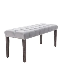 Streamdale Furniture Streamdale Tufted Velvet Bench Ottoman