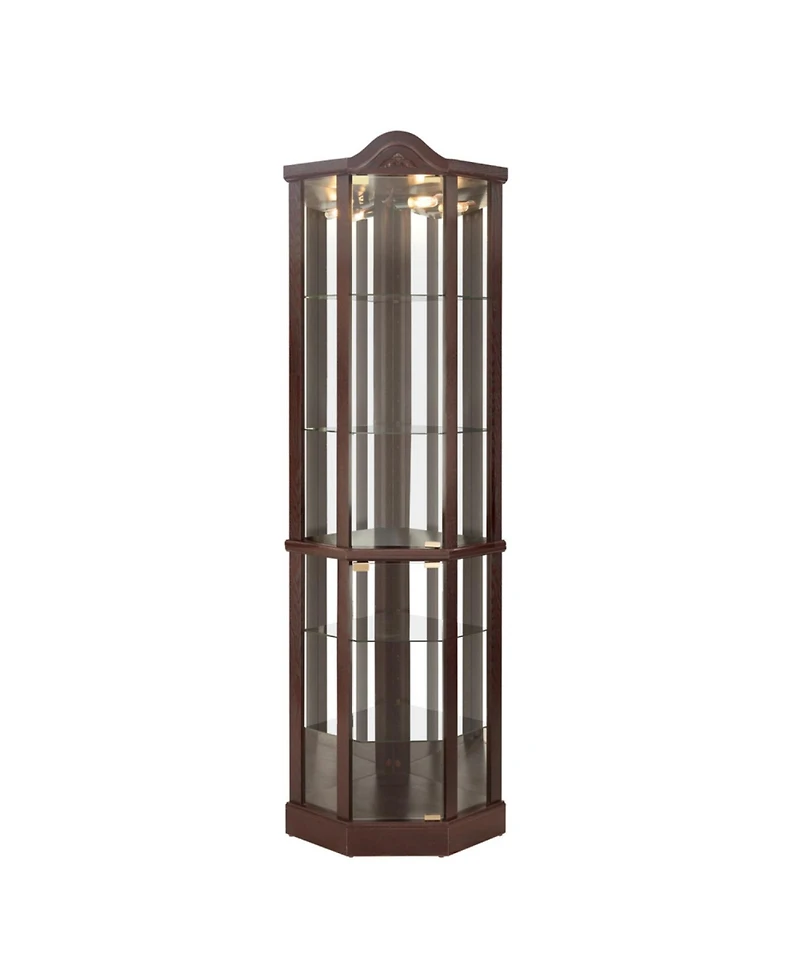 Streamdale Furniture Lighted Corner Curio Cabinet