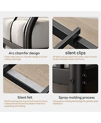 Streamdale Furniture Metal Bunk Bed, Twin Over Full Size Support for Adults Teens