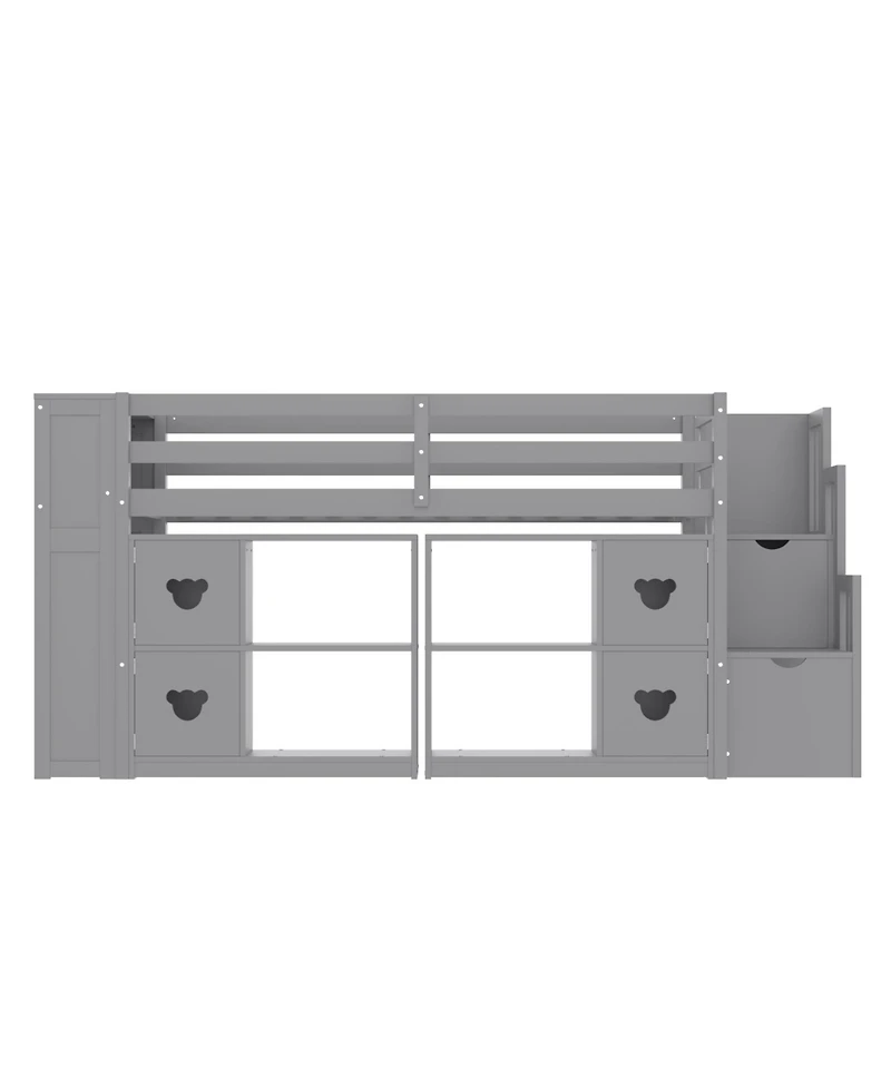 Streamdale Furniture Kids' Pine Loft Bed with Storage