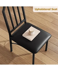 gaomon Modern Glass Dining Table Set with Upholstered Chairs, Chamfered Edge, Durable Tempered Glass, Small Apartment