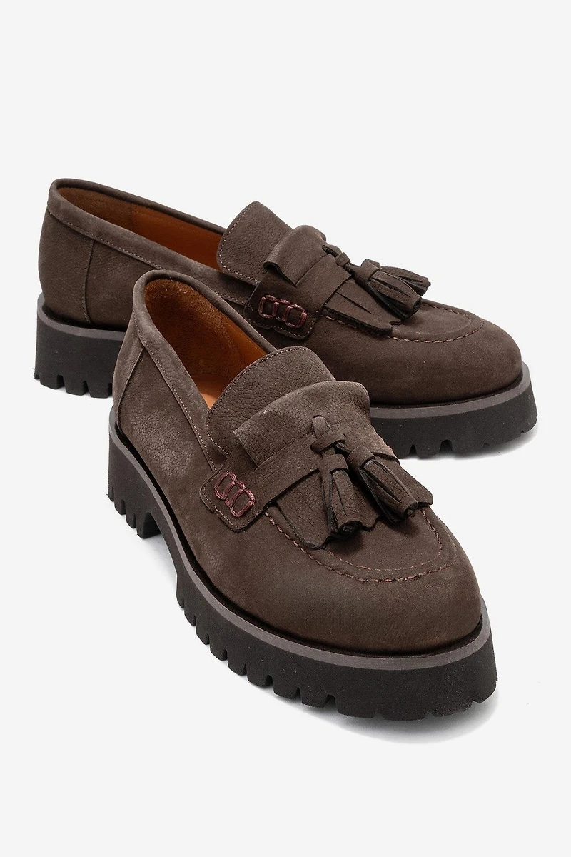 Forever & Always Shoes Women's Poen Leather Tassel Loafer
