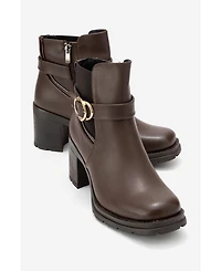 Prologue Shoes Women's Heile Buckle Block Heel Boot