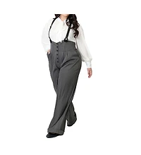 Unique Vintage Plus Size Thelma High Waist Suspender Pants
