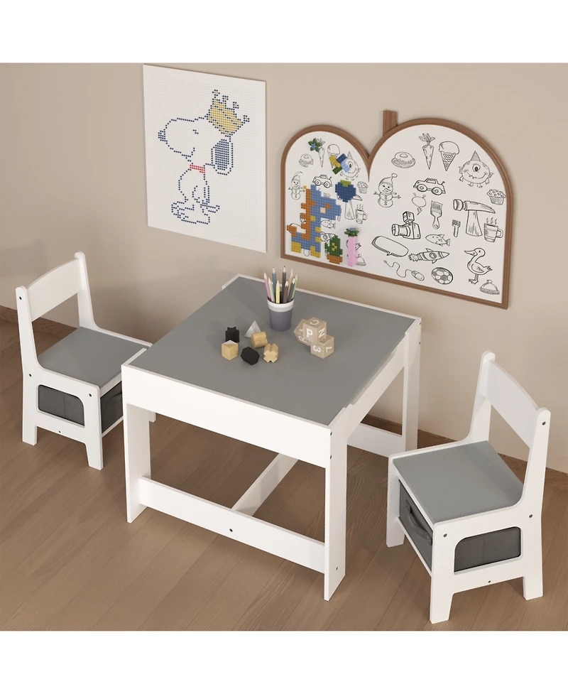 Streamdale Furniture Kids 3-in-1 Activity Table & Chair Set with Storage