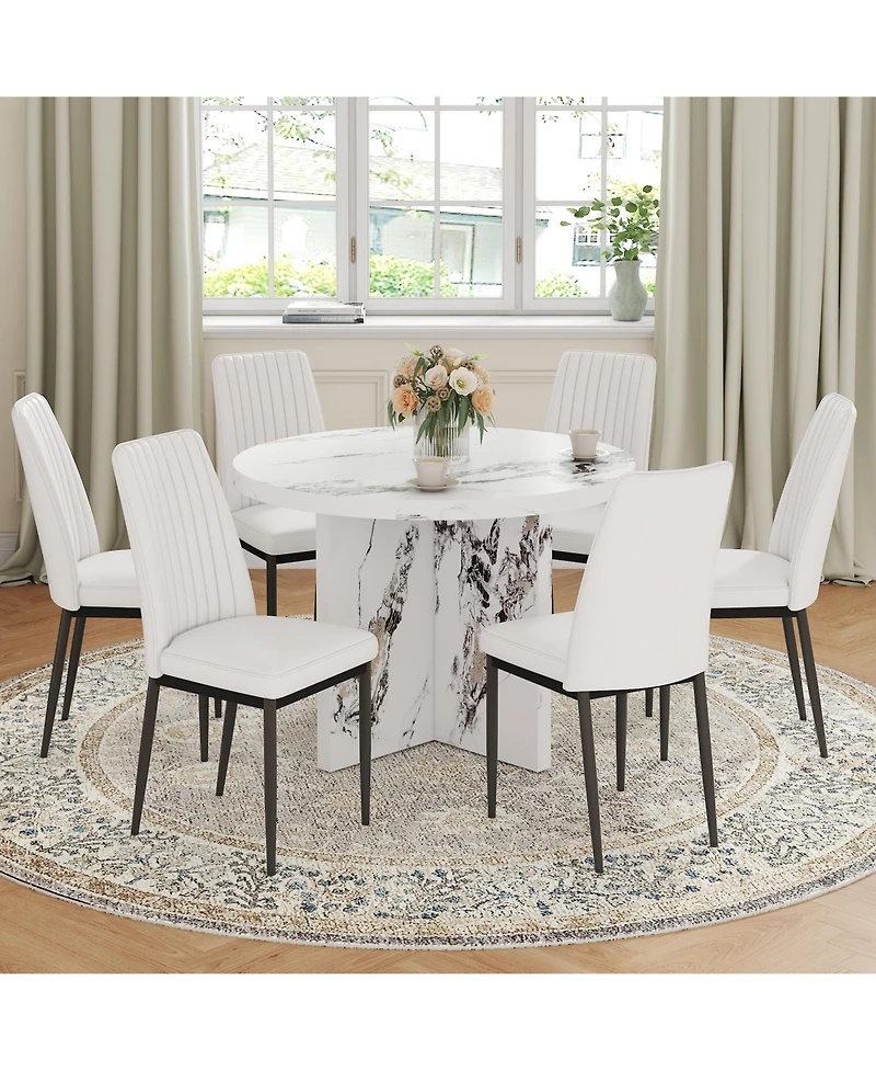 Streamdale Furniture Modern 42" Round Dining Table for Small Spaces (Table Only)