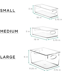 Sorbus 10-Piece Clear Open Bin Containers Set - Organize fridge & pantry essentials! Stackable, portable, clear view for easy access