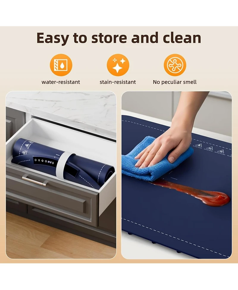 Cowsar 7-Temp Food Warming Mat, 250W Low Energy Consumption (104°F-212°F), 5H Timer & Child Lock, Ultra-Thin Roll-Up Buffet Hot Plate