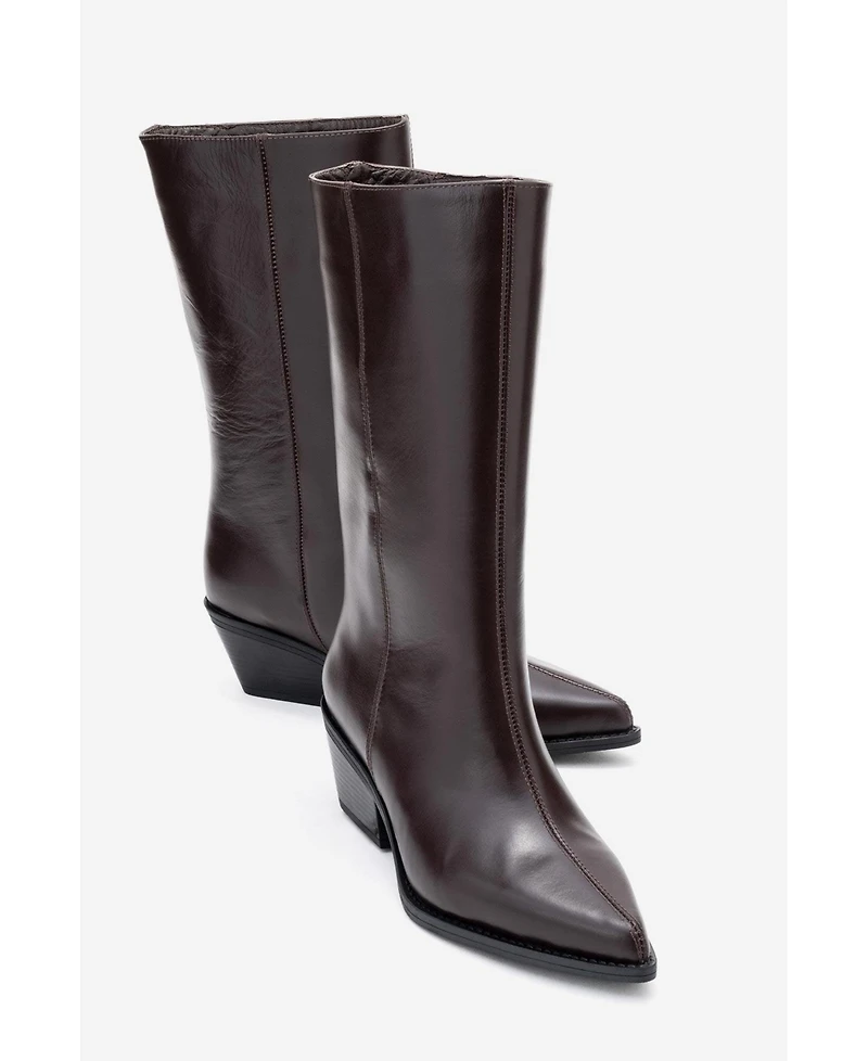 Forever & Always Women's Shoes Juana Leather Pointed Toe Boot (Women)