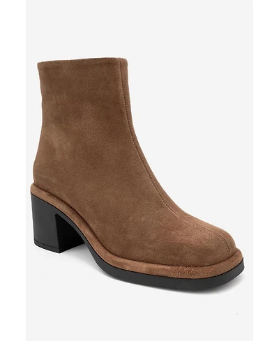 Forever & Always Women's Shoes Junae Leather Block Heel Boot (Women)