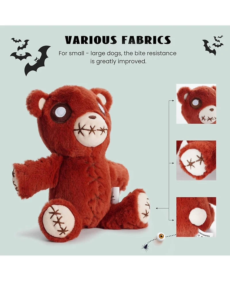 Nocciola Halloween Dog Toy for Small Dogs, Durable and Cute Stuffing Dog Toy, Squeaky Bear Puppy Toy, Interactive Dog Toys, Perfect Present for Small