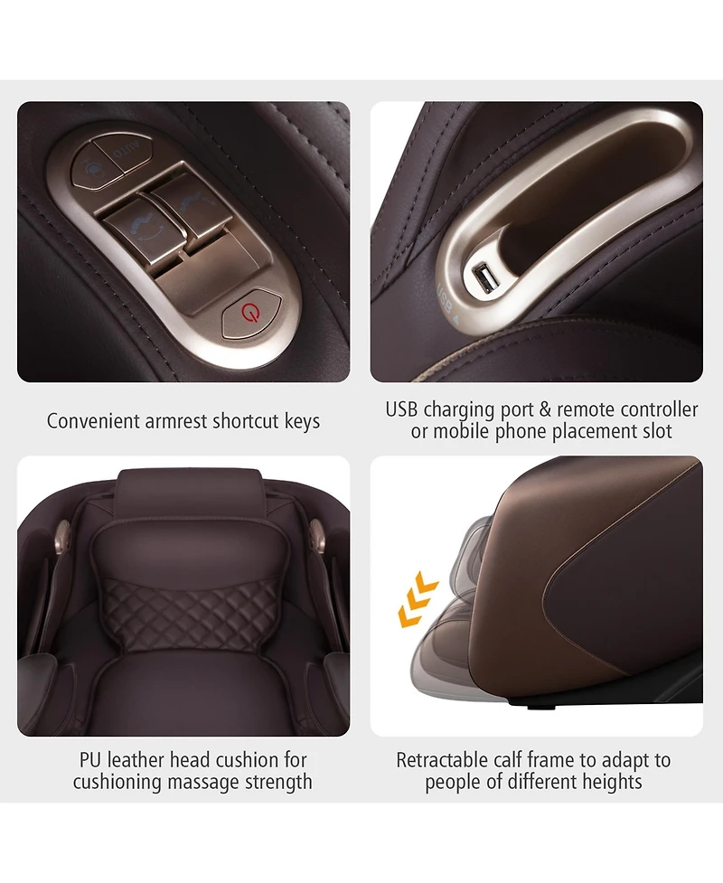 Costway Full Body Massage Chair with Voice Control Heat Foot Roller