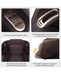 Costway Full Body Massage Chair with Voice Control Heat Foot Roller