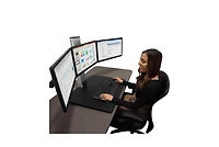 Victor High Rise Electric Triple Monitor Sit Stand Desk Converter