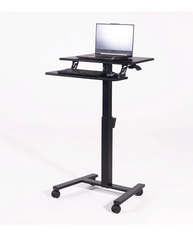 Victor High Rise Mobile Adjustable Standing Desk with Keyboard Tray