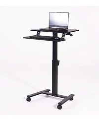Victor High Rise Mobile Adjustable Standing Desk with Keyboard Tray