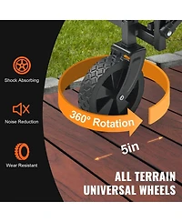 Sugift Compact Folding Wagon with All-Terrain Wheels & 220 lbs Capacity