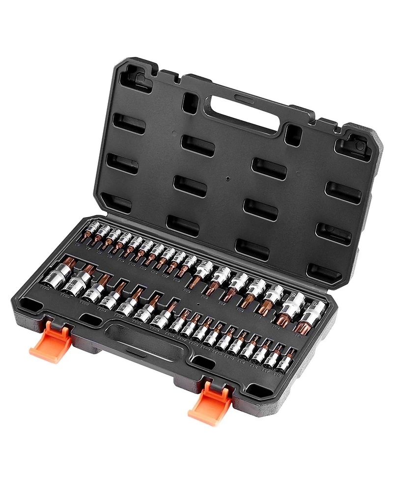 Sugift 34-Piece Torx Bit Socket Set with Tamper-Proof & Standard Sizes