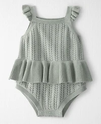 Little Planet by Carters Baby Girls' Knit Square Neck Bubble Romper
