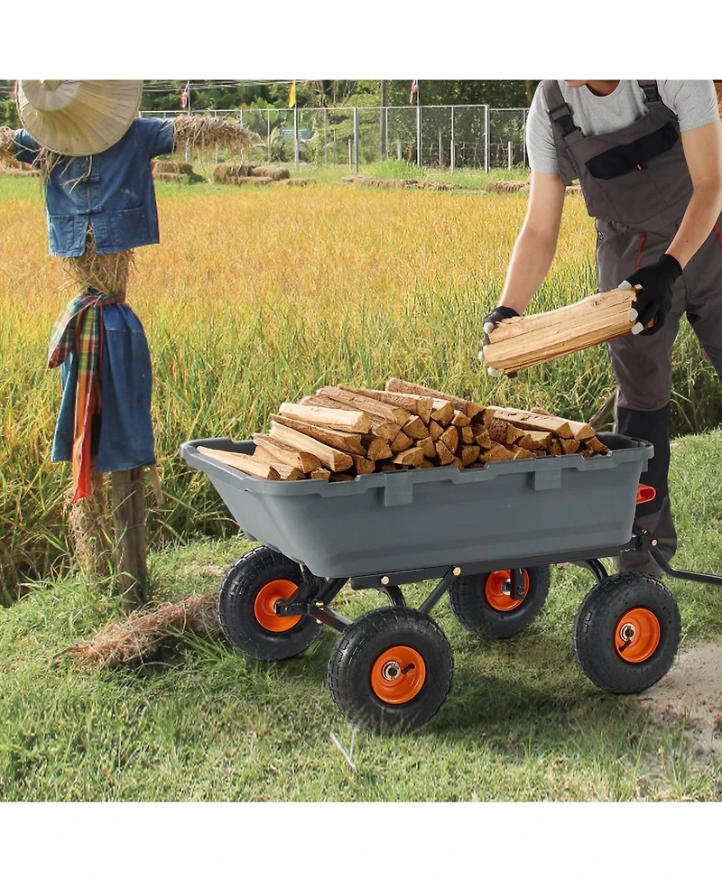 Sugfit Poly Dump Cart with 800 lbs Capacity & Easy-Pour Design