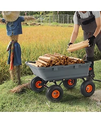 Sugfit Poly Dump Cart with 800 lbs Capacity & Easy-Pour Design