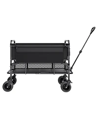 Sugift 400L Double Decker Collapsible Wagon with Extended Handle & 450 lb Weight Capacity