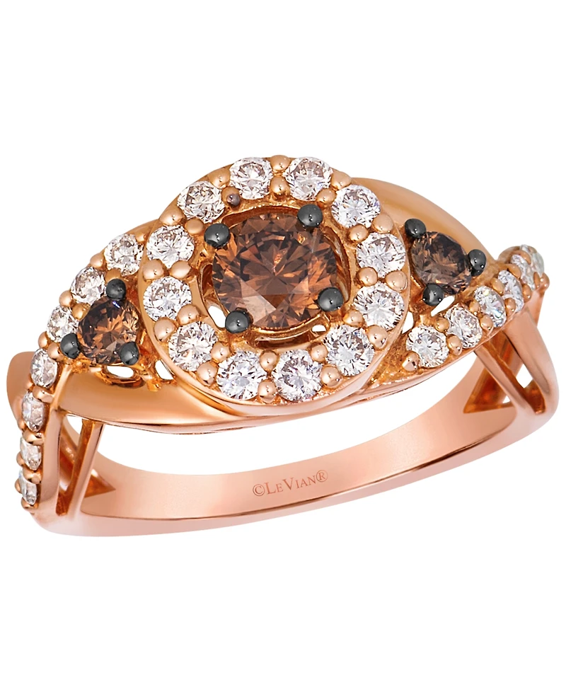 Le Vian Chocolate Diamond (0.62 ct. t.w.) & Nude Diamond (0.68 ct. t.w.) Ring in 14k Strawberry Gold
