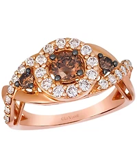 Le Vian Chocolate Diamond (0.62 ct. t.w.) & Nude Diamond (0.68 ct. t.w.) Ring in 14k Strawberry Gold