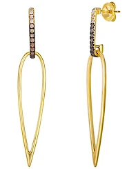 Le Vian Chocolate Ombre Diamond (0.22 ct. t.w.) & Vanilla Diamond (0.04 ct. t.w.) Drop Earrings in 14k Honey Gold