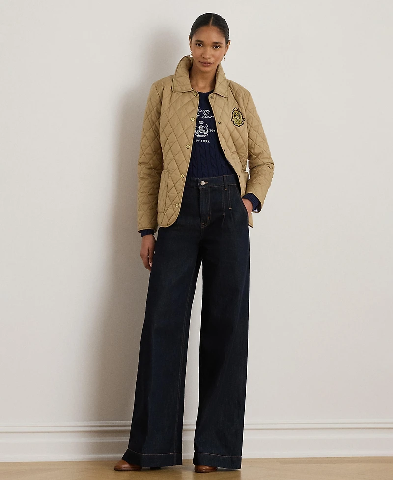 Lauren Ralph Women's Crest Patch Quilted Jacket