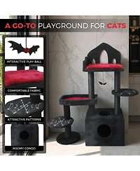 Aostirmotor Cat Tree with Scratching Posts, Perches, Hammock in Black
